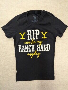 Yellowstone Tv Show Black 'Rip Can Be My Ranch Hand' Graphic Tee Dutton Family M